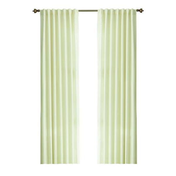 Home Decorators Collection Semi-Opaque Cream Slub Faux Silk Back Tab Curtain