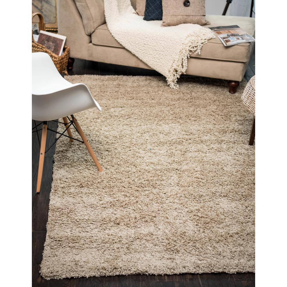 Luxurious Blue Shag 4' x 6' Rectangular Easy-Care Area Rug