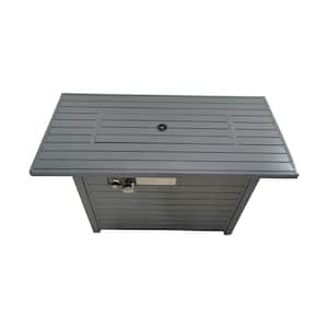 11 in. H x 42 in. L Outdoor Steel Propane Fire Pit Table with Lid