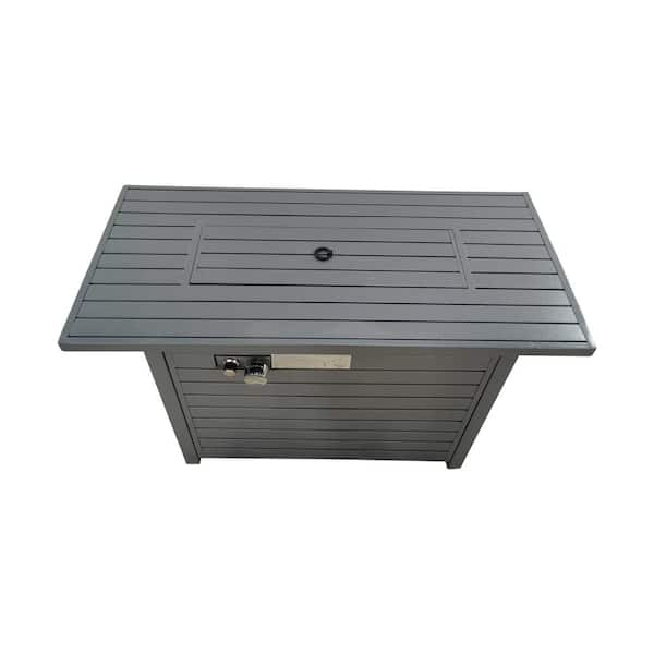 Sungrd 11 in. H x 42 in. L Outdoor Steel Propane Fire Pit Table with Lid