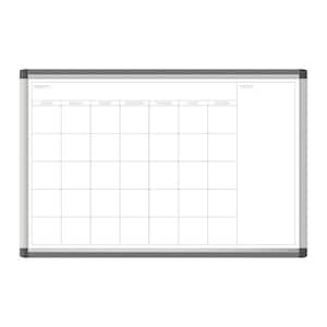 35 in. x 23 PINIT Magnetic Dry Erase Calendar Board, Silver Aluminum Frame