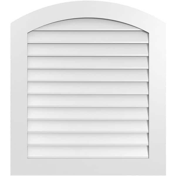 Ekena Millwork 32" x 36" Arch Top Surface Mount PVC Gable Vent: Functional with Standard Frame