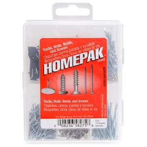 HOMEPAK 6 oz. Tacks, Nails, Brads, and Screws Assorted Kit