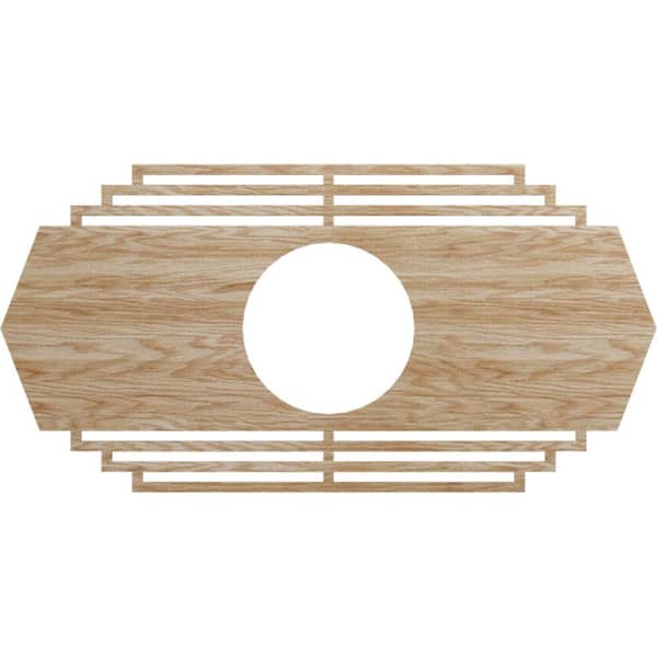Ekena Millwork 0.375 in. x 38 in. x 19 in. Wood (Red Oak) Medallion Moulding