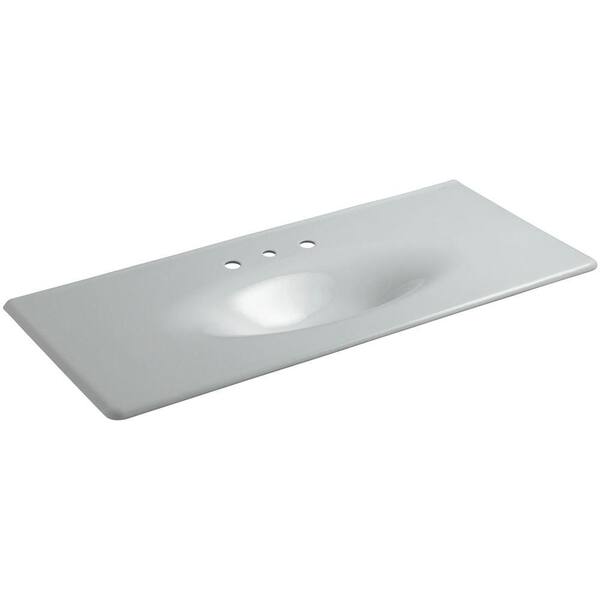 KOHLER Iron/Impressions 49.5 in. x 22 in. vanity top with integrated oval sink in Ice Grey