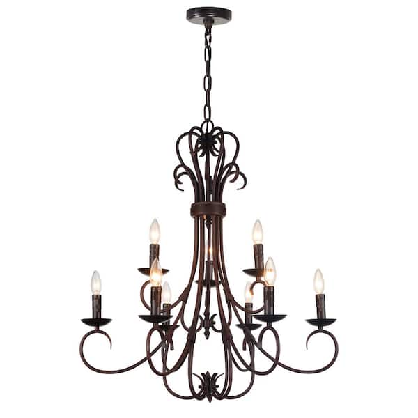 CWI Lighting Maddy 9 Light Up Chandelier With Oil Rubbed Brown Finish