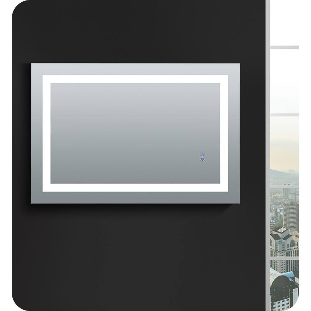 Frameless Rectangular LED Lighted Bathroom Vanity Mirror