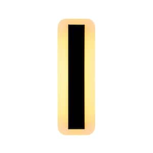 Hannah 11.8 in. Black Modern Linear Acrylic IP65 Waterproof with Integrated LED Hardwired Outdoor Barn Wall Sconce