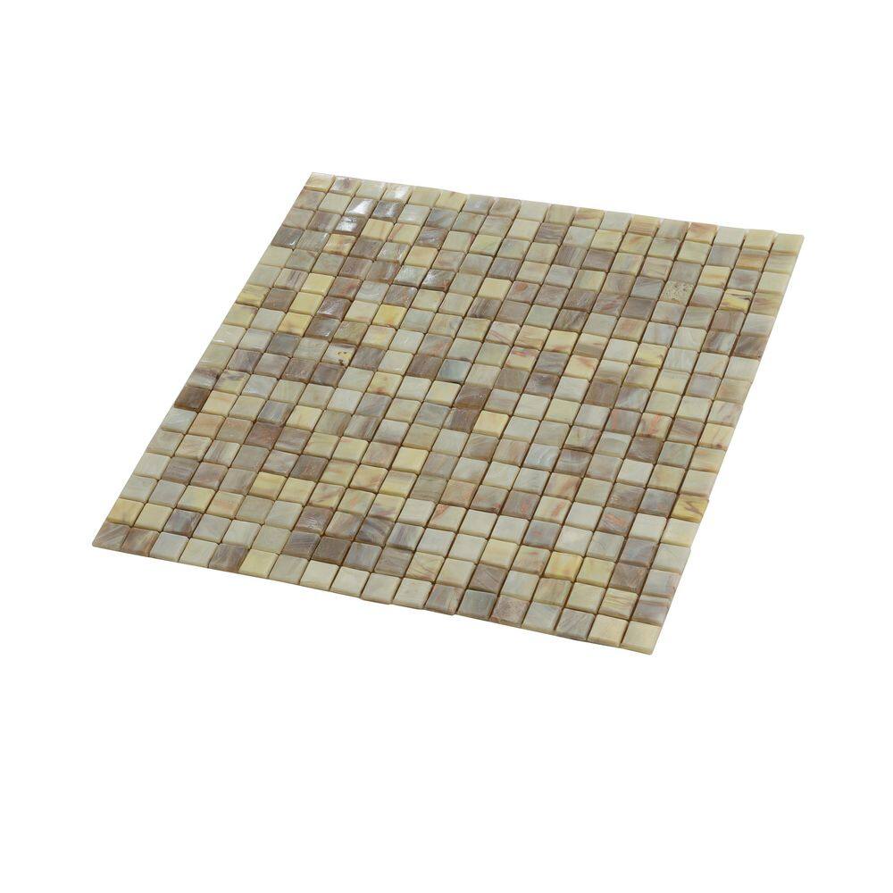 Parchment Beige and Yellow Glass Mosaic Tile for Wall and Floor