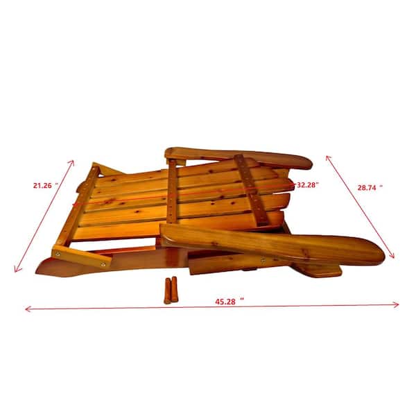 maocao hoom Outdoor or Indoor Wood Adirondack Chair, Foldable, Oak