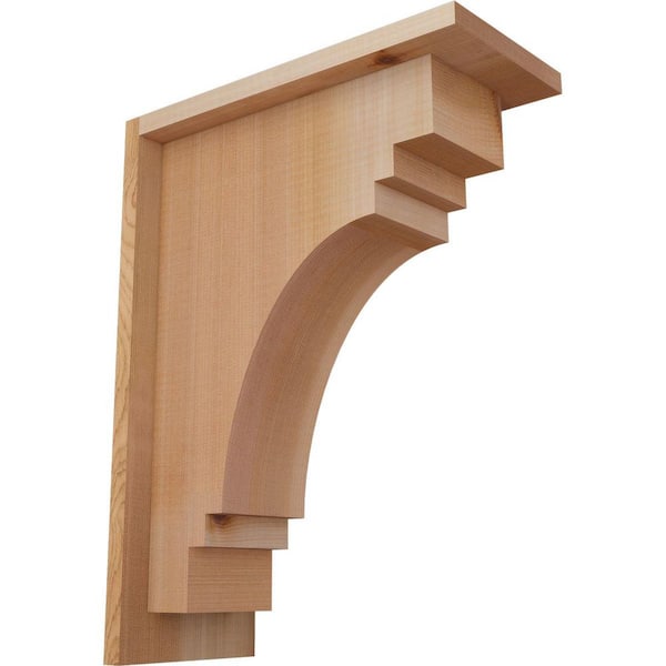Ekena Millwork 5-1/2 in. x 12 in. x 16 in. Western Red Cedar Pescadero Smooth Corbel with Backplate