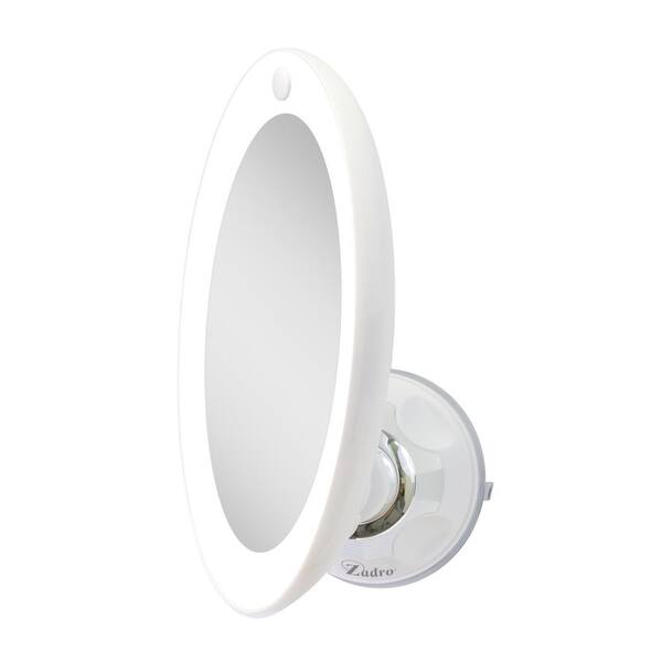 Led Lighted Round Suction Cup, Magnifying Makeup Mirrors With Suction Cups