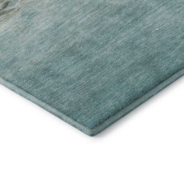 Mayfield Premium Machine Washable Abstract AMF2084 Teal 3 ft. x 4 ft. Area Rug