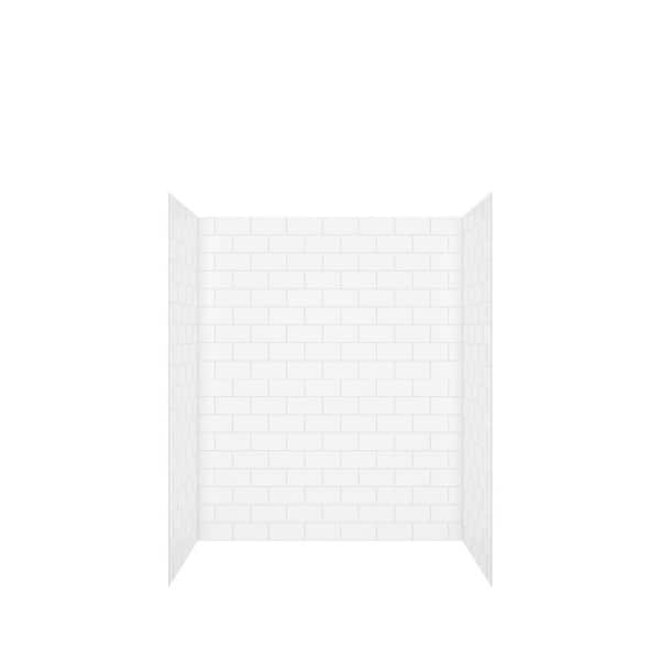 Novaline 36 x 60 x 72 Vertical Tile 4 piece Glue up Wall Kit in White