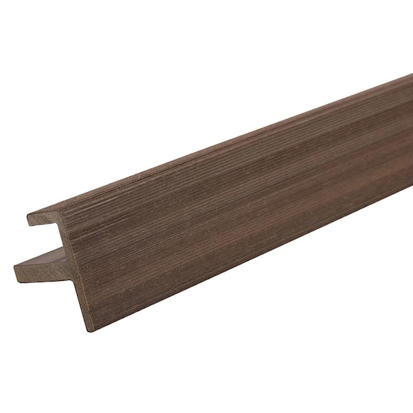 NewTechWood All Weather System 1.87 in. x 1.87 in. x 8 ft. Composite Siding End Trim in Spanish Walnut Board