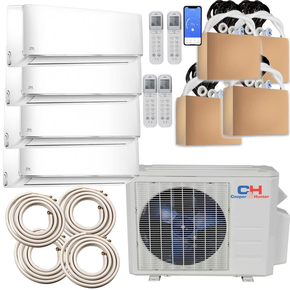 Ramsond Sophia 36000 BTU 3 Ton 22.5 SEER Quad Wall Mount Multi-Zone ...