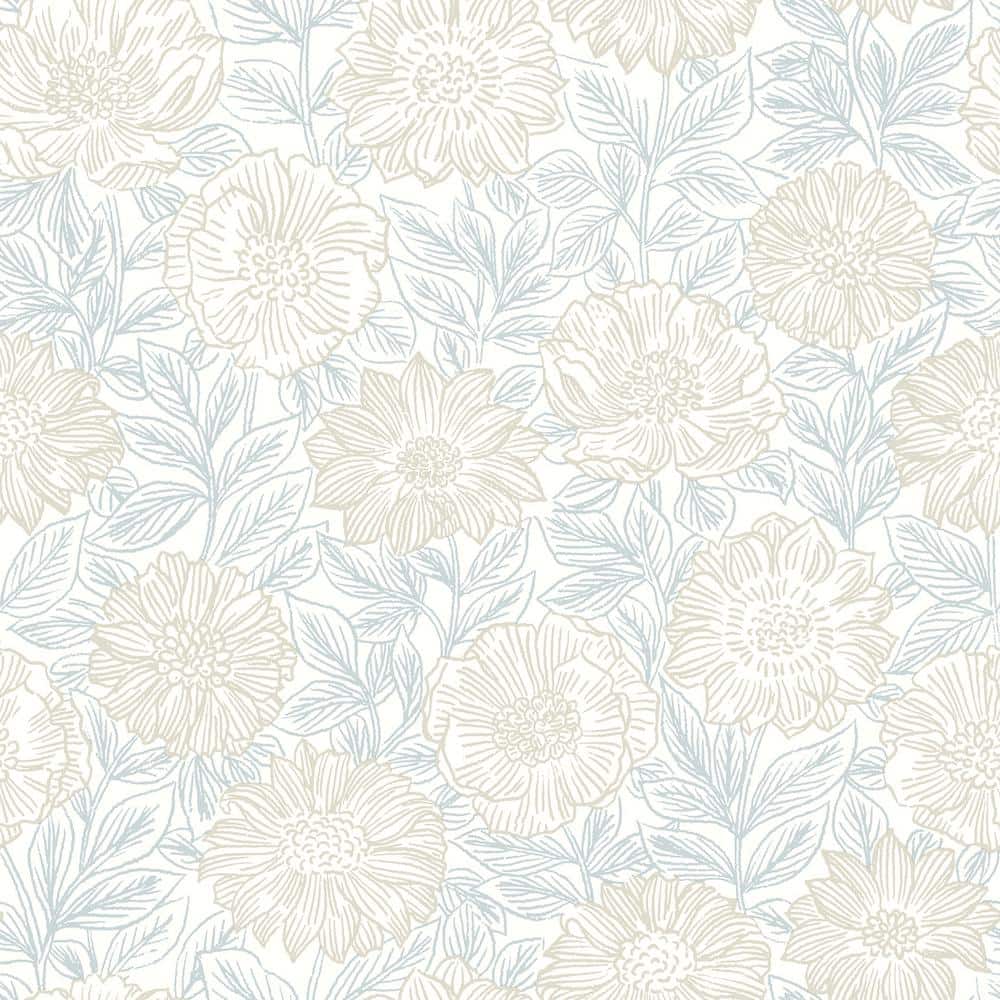 Faustin Neutral Floral Pre-pasted Washable Wallpaper