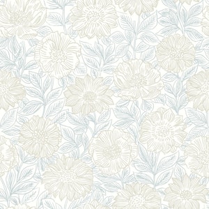 Faustin Neutral Floral Pre-pasted Paper Wallpaper