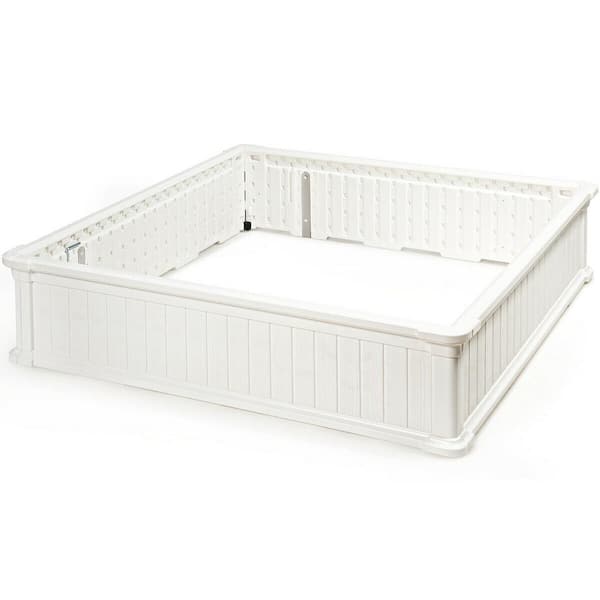 WELLFOR 48 in. Tall White Plastic Raised Bed