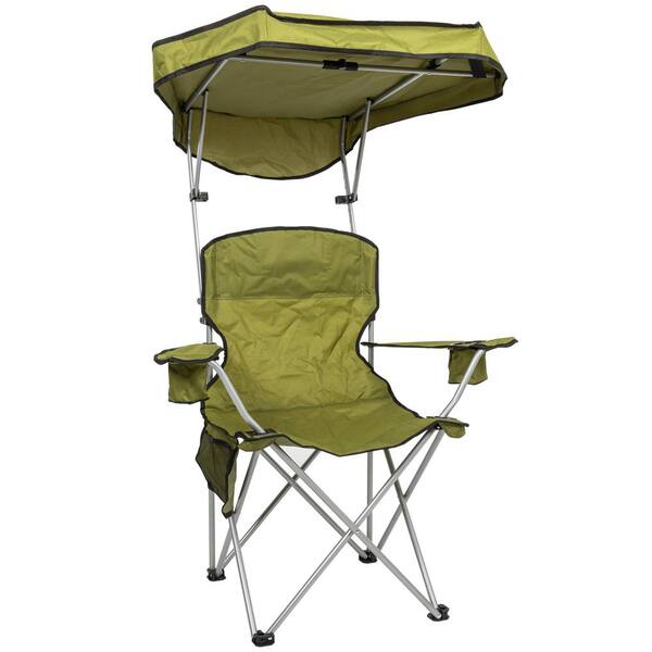 CAMPHILL 2 Pack Camping Chairs With Adjustable Umbrella-Folding Lawn Chair With American Flag Backrest-Heavy
