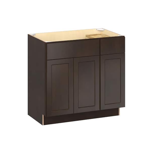 Emerson Cocoa Vanity Sink Base with 1 drawer Ready to Assemble Kitchen Cabinet (36 in. W x 34.5 in. H x 21 in. D)
