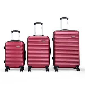 Luggage Travel Set 3 Pieces Trolley Suitcases Burgundy