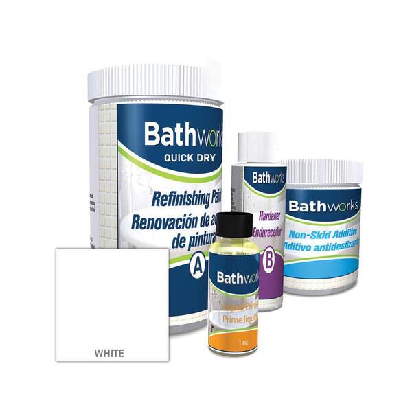 BATHWORKS 22 oz. Quick Dry in White with Slip Guard Bathtub Refinish ...