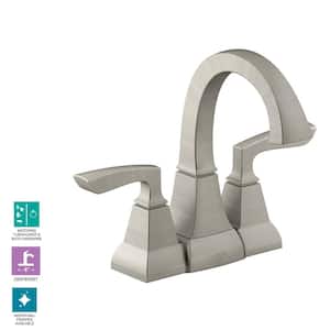 Kallan 4 in. Centerset 2-Handle Bathroom Faucet in Vibrant Brushed Nickel