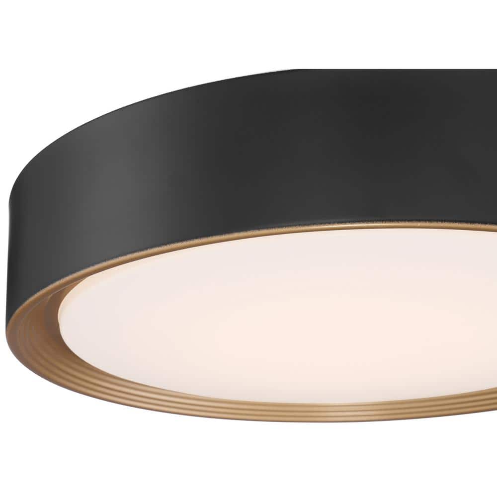 Matte Black Slim LED Flush Mount Indoor/Outdoor Drum Light