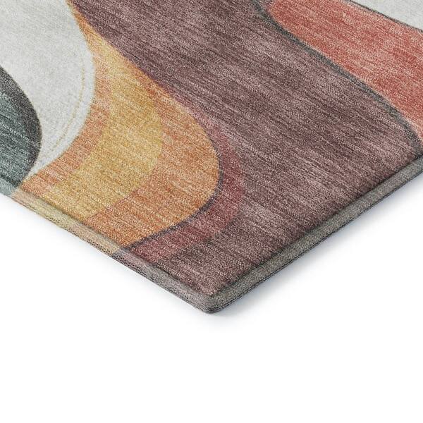 Mayfield Premium Machine Washable Abstract AMF2183 Gold 2 ft. x 3 ft. Accent Rug