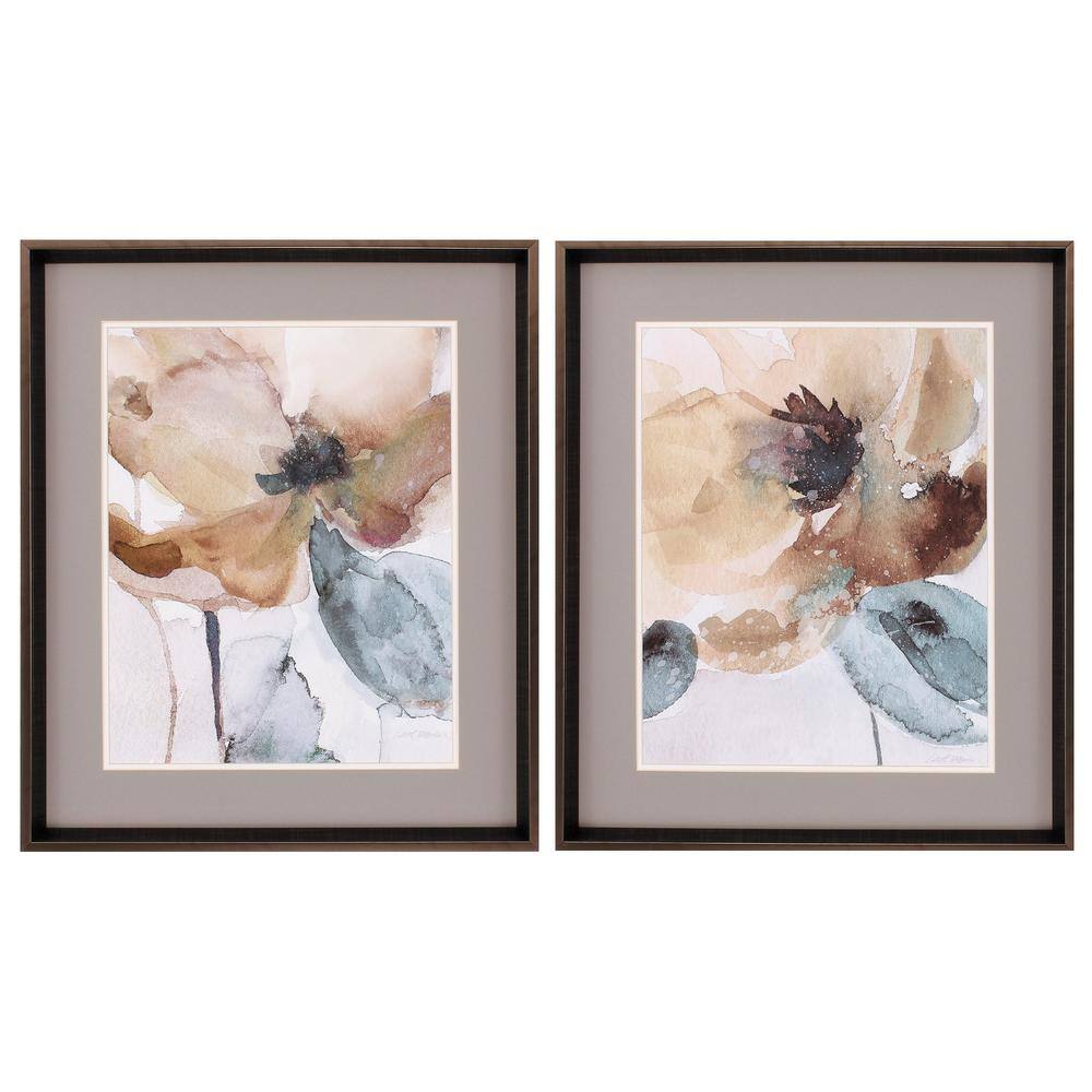 Propac "Watercolor Poppy S/2" Framed Wall Art 27 In. X 23 In.-9104 - The Home Depot