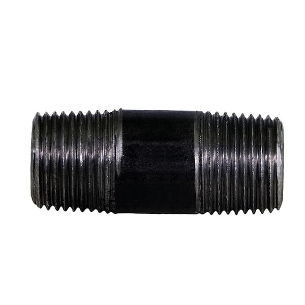 Everflow NPBl1020-5 Steel Nipple Pipe Fitting 1 x 2 Black