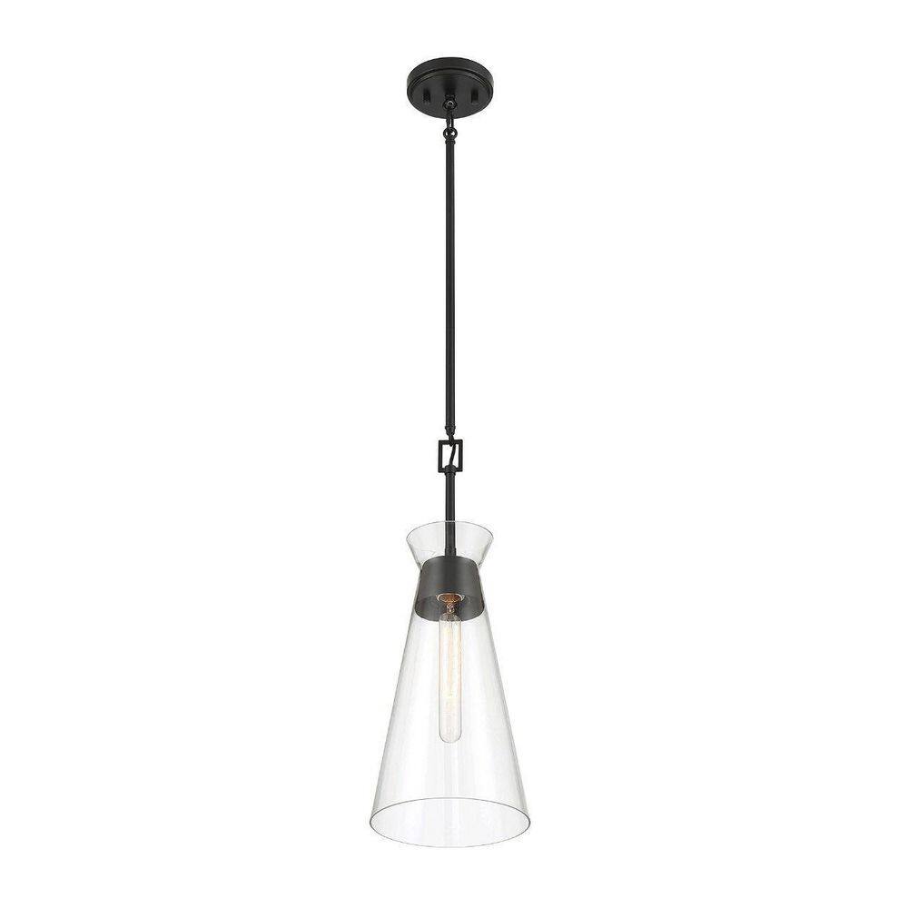 Matte Black Mid-Century Modern Glass Pendant Light