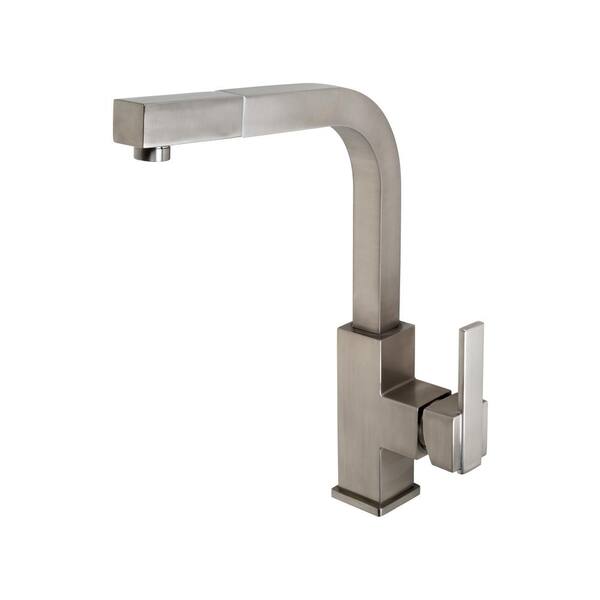 Fontaine by Italia Republique Single-Handle Square Pull-Out Sprayer Kitchen Faucet in Brushed Nickel