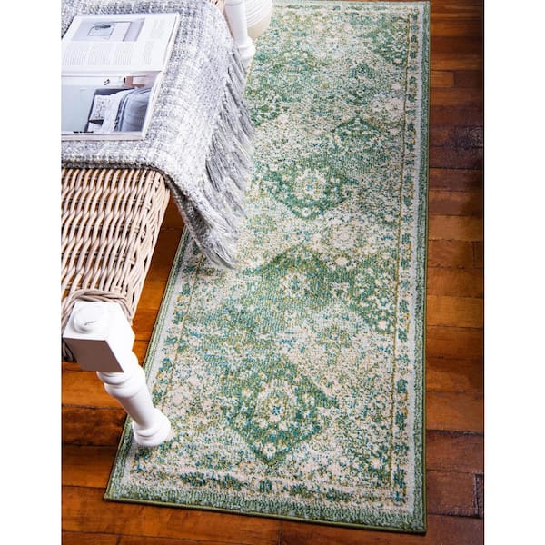 Penrose Blake Green 2 ft. 2 in. x 6 ft. Runner Rug