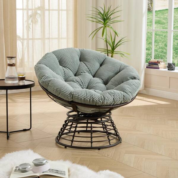 椅子(チェア)・スツール RYAN JPJPUU Outdoor Rattan 360° Swivel Chair with Soft Light Green