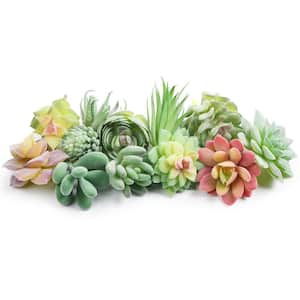 12-Piece 2 in. Small Plastic Artificial Succulent, Unpotted Faux Succulent for Party and Garden