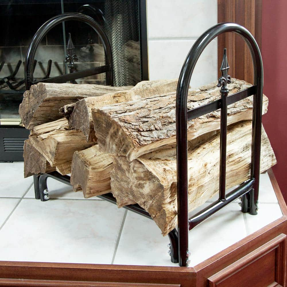 Pure Garden 23 in. Fireplace Log Rack with Finial Design