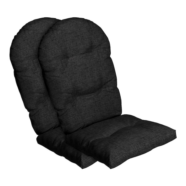 ARDEN 20 in. x 18 in. Outdoor Plush Modern Tufted Rocking Chair Cushion, Black Leala (Set of 2)