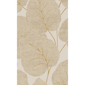 White Luxor Leaf Tropical Printed Non-Woven Paper Non Pasted Textured Wallpaper 57 sq. ft.