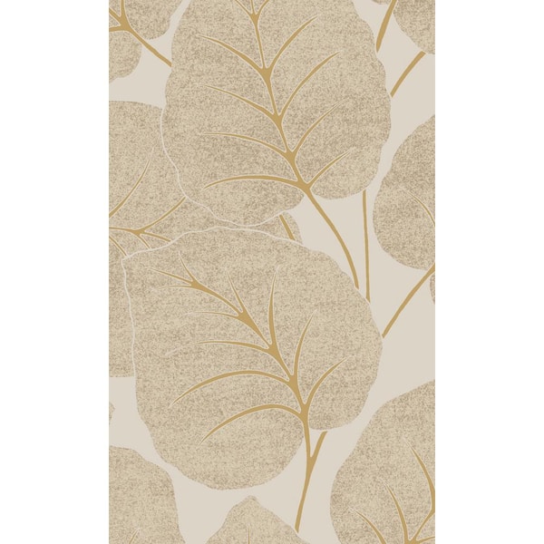 Walls Republic White Luxor Leaf Tropical Printed Non-Woven Paper Non Pasted Textured Wallpaper 57 sq. ft.