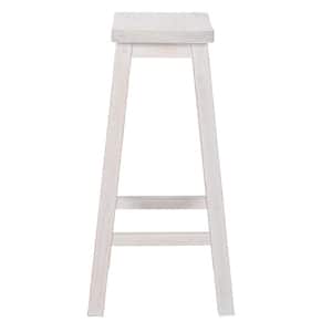 Lincoln 29 in. Antique White Solid Wood Bar Stool (Set of 2)