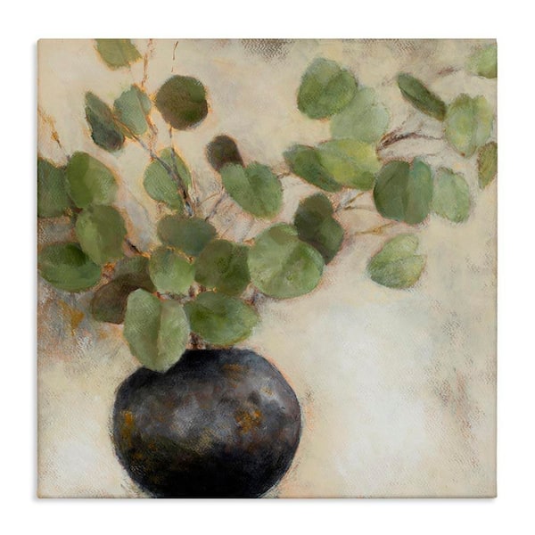 Green Potted Eucalyptus Leaves by Lanie Loreth Unframed Graphic Art Print Nature 36 in. x 36 in.