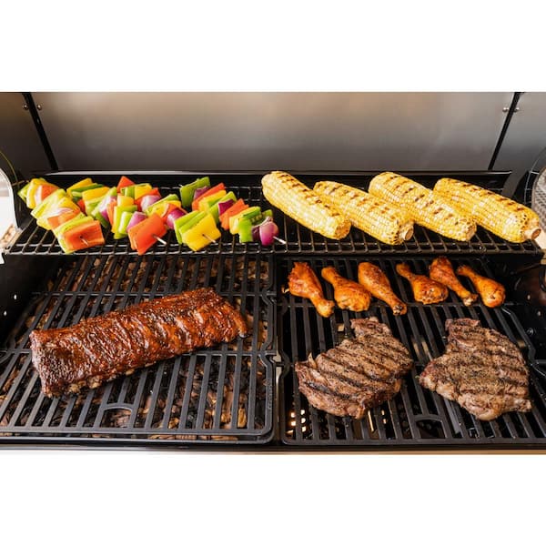 Deluxe 6-Burner Natural Gas Grill in Black with Ceramic Searing Side Burner  and Gourmet Plus Cooking System