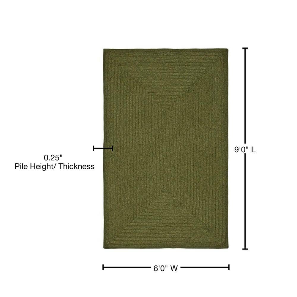 Handwoven Braided Cotton-Synthetic 6'x9' Reversible Area Rug in Green