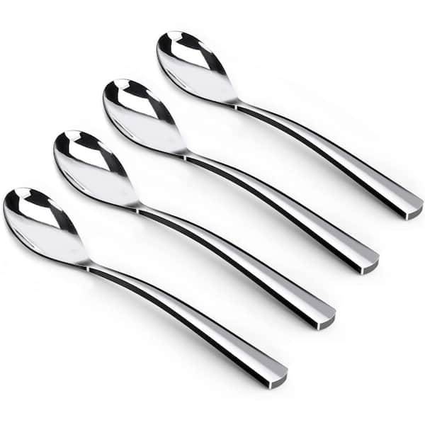 4-Piece Coffee Spoons with Long Handle 6.1 in Demitasse Stainless Steel Dessert Set