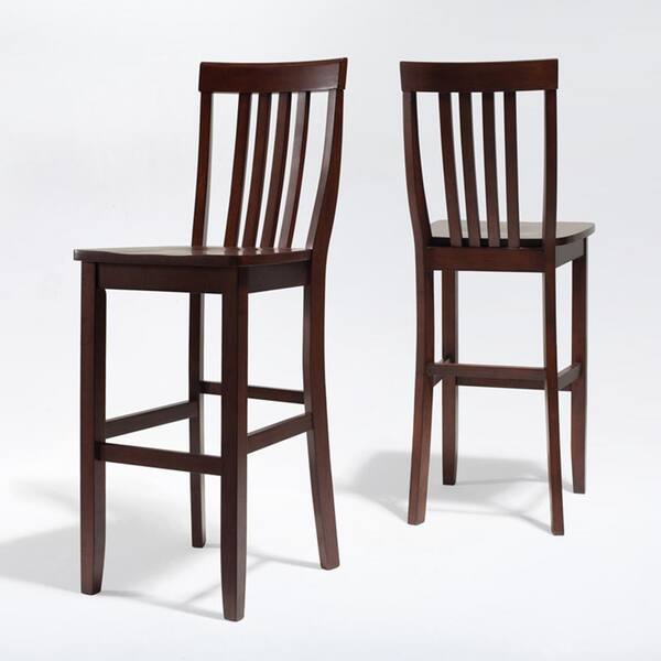 CROSLEY FURNITURE Crosley 30 in. Mahogany School House Bar Stool (Set Of Two)