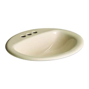 Aragon 20 in. Drop-In Oval Vitreous China Bathroom Sink in Bone