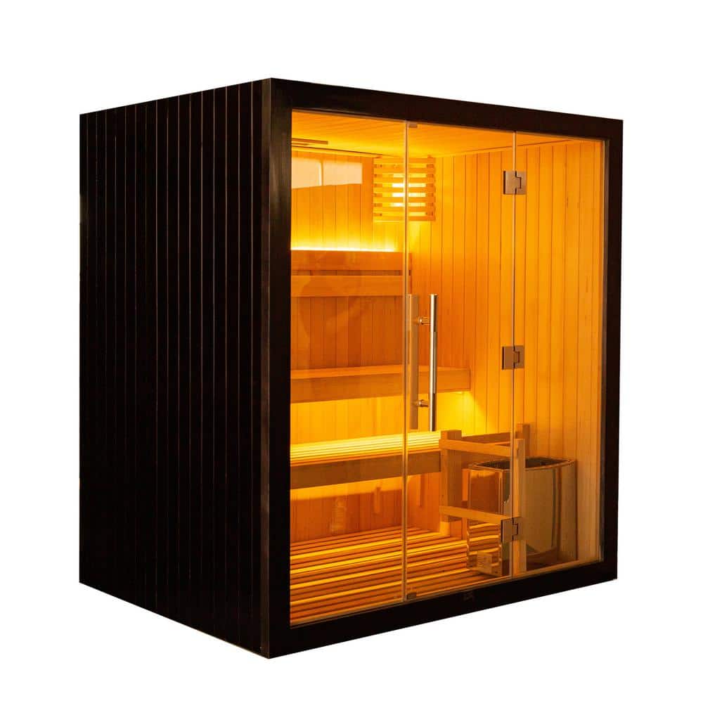 4-Person Canadian Indoor Hemlock Traditional Wet/Dry Sauna with 4.5 kW UL C