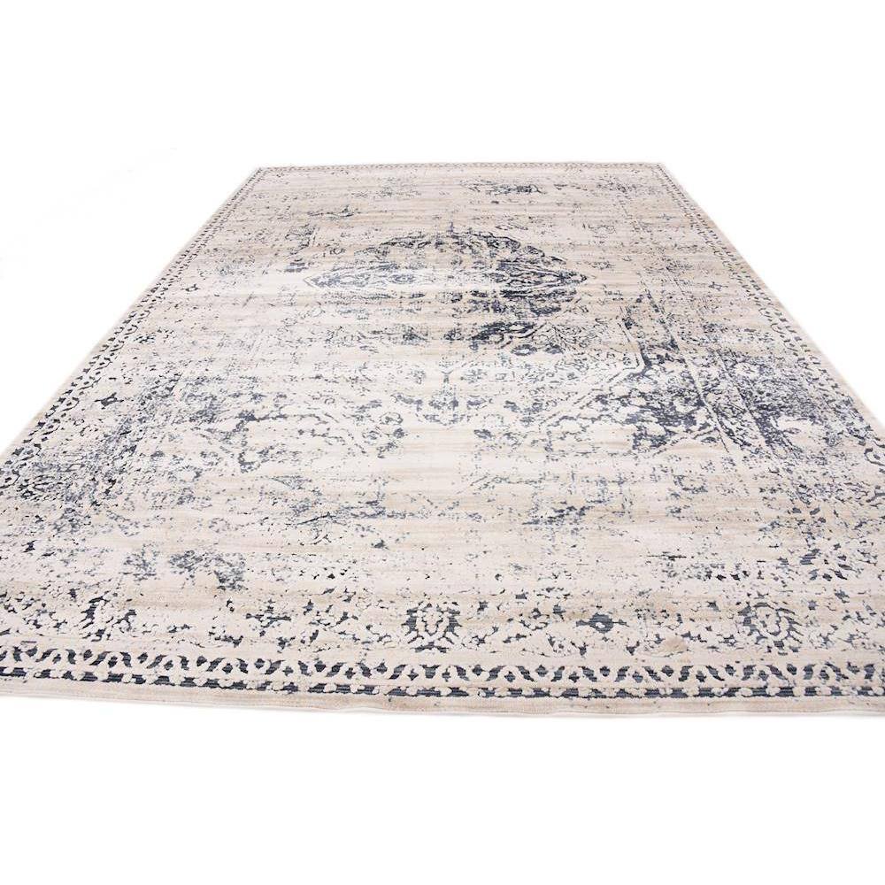 Reversible Easy-Care Blue Spot 9' x 12' Area Rug